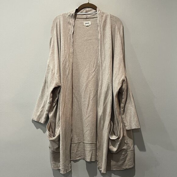 Pact Sweaters - Pact Airplane Wrap Open Front Organic Cardigan Women’s XL XXL Beige Neutral